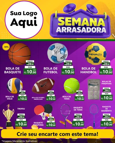Modelo de Rede Social para Feed Instagram com o tema Semana Arrasadora para Artigos Esportivos