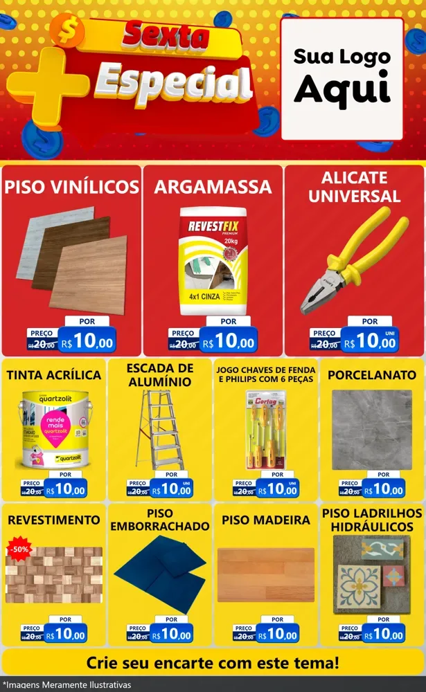 Modelo de Encarte para Encarte Grande com o tema Sexta Mais Especial para Material para Construção