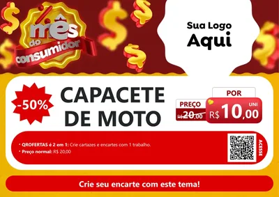 Modelo de Cartaz para Cartaz A4 Horizontal com o tema Mês do consumidor para Moto peças