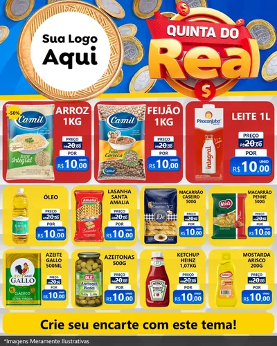 Modelo de Rede Social para Feed Instagram com o tema Quinta do Real para Supermercado