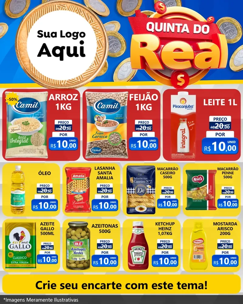 Modelo de Rede Social para Feed Instagram com o tema Quinta do Real para Supermercado