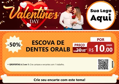 Modelo de Cartaz para Cartaz A4 Horizontal com o tema Valentine's Day para Higiene Pessoal