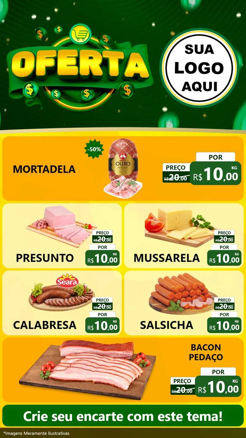 Modelo de TV para TV Vertical com o tema Oferta para Frios e Laticínios