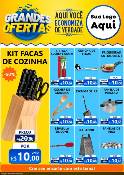Modelo de Encarte para Encarte A4 Vertical com o tema Grandes Ofertas para Utilidades Domésticas