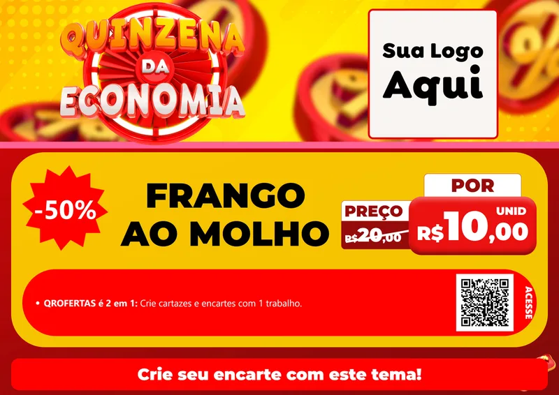Modelo de Cartaz para Cartaz A4 Horizontal com o tema Quinzena Da Economia para Restaurante