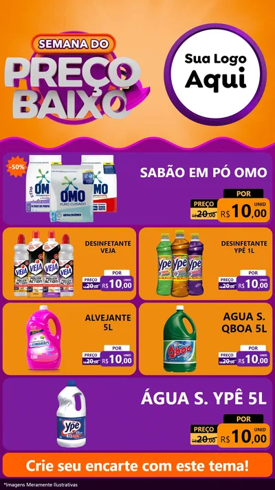 Modelo de TV para TV Vertical com o tema Semana do Preço Baixo para Produtos de Limpeza