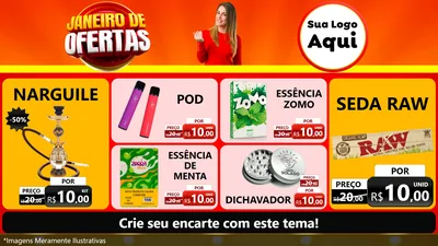 Modelo de TV para TV Horizontal com o tema Janeiro de Ofertas para Tabacaria