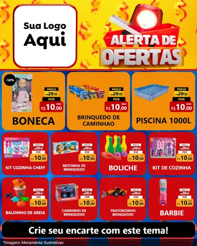Modelo de Rede Social para Feed Instagram com o tema Alerta de Ofertas para Brinquedos