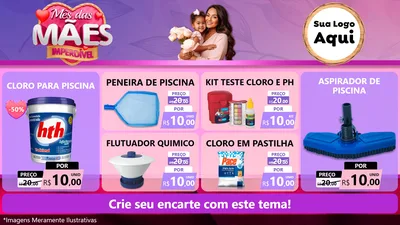 Modelo de TV para TV Horizontal com o tema Mês das Mães Imperdível para Produtos para Piscina