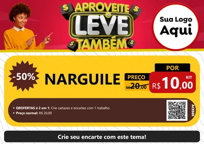 Modelo de Cartaz para Cartaz A4 Horizontal com o tema Aproveite e Leve Também para Tabacaria