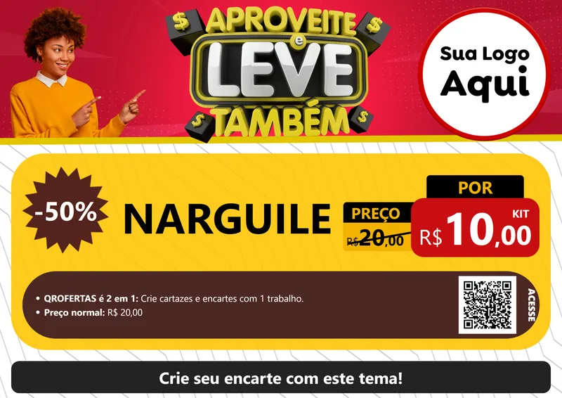 Modelo de Cartaz para Cartaz A4 Horizontal com o tema Aproveite e Leve Também para Tabacaria