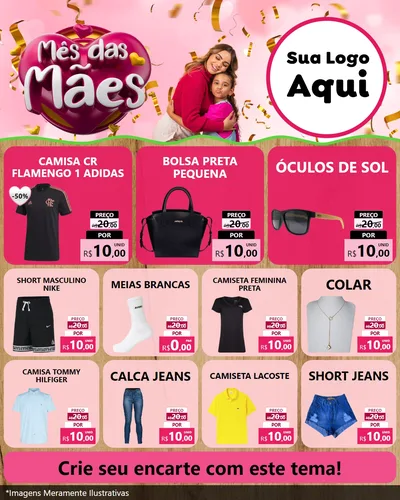 Modelo de Rede Social para Feed Instagram com o tema Mês das Mães para Roupas e acessórios