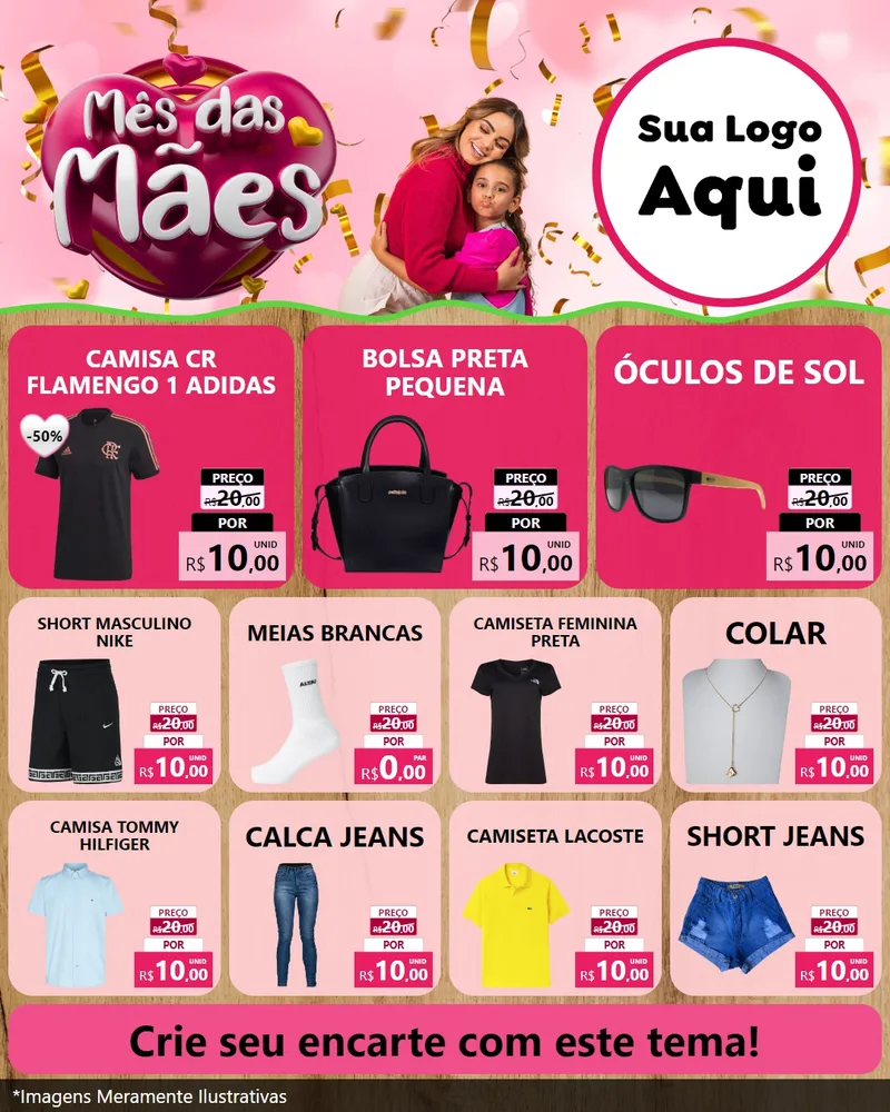 Modelo de Rede Social para Feed Instagram com o tema Mês das Mães para Roupas e acessórios