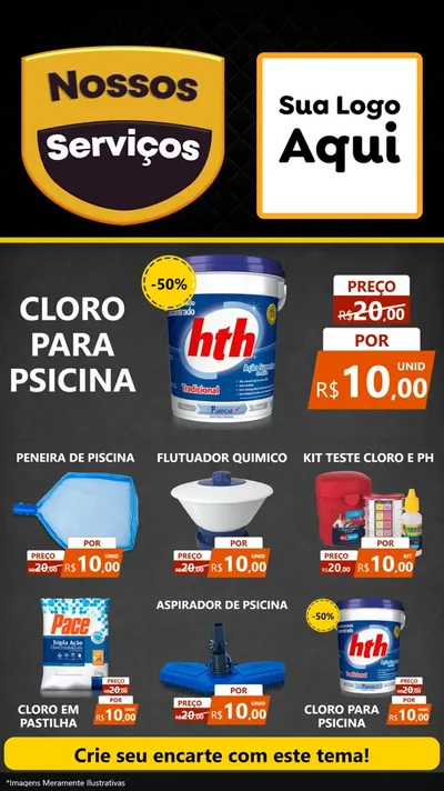 Modelo de Rede Social para Stories com o tema Nossos Serviços para Produtos para Piscina