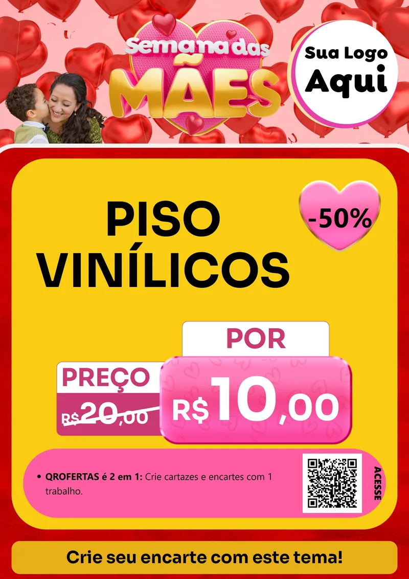 Modelo de Cartaz para Cartaz A4 Vertical com o tema Semana Das Mães para Material para Construção