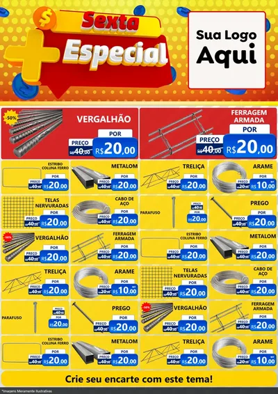 Modelo de Encarte para Encarte A4 Vertical com o tema Sexta Mais Especial para Ferragens