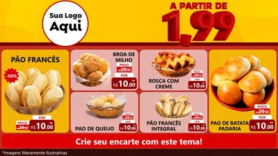 Modelo de TV para TV Horizontal com o tema A Partir de Um e Noventa e Nove - 1,99 para Padaria