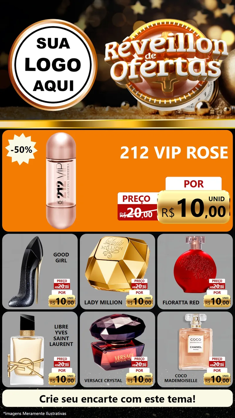 Modelo de Rede Social para Stories com o tema Réveillon de Ofertas para Perfumes