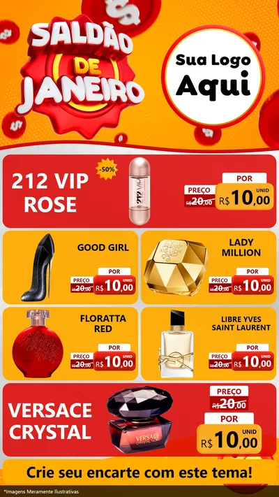 Modelo de TV para TV Vertical com o tema Saldão de Janeiro para Perfumes