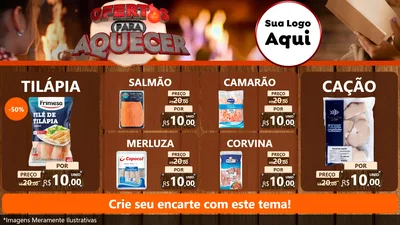 Modelo de TV para TV Horizontal com o tema Ofertas Para Aquecer para Peixaria