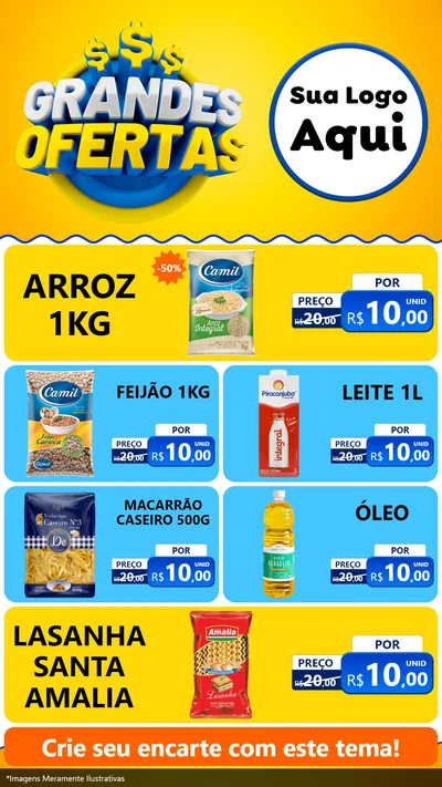 Modelo de TV para TV Vertical com o tema Grandes Ofertas para Supermercado