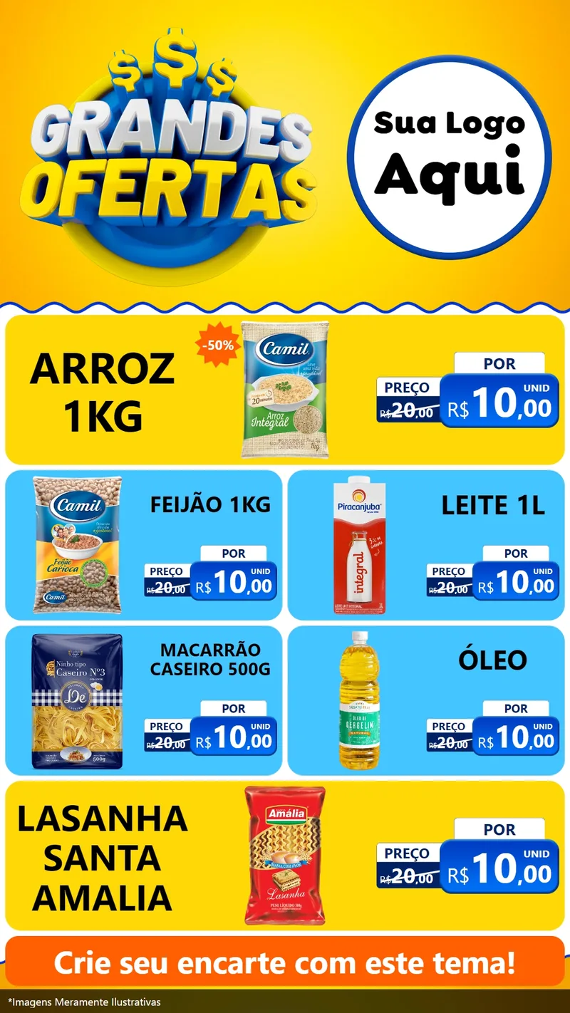 Modelo de TV para TV Vertical com o tema Grandes Ofertas para Supermercado