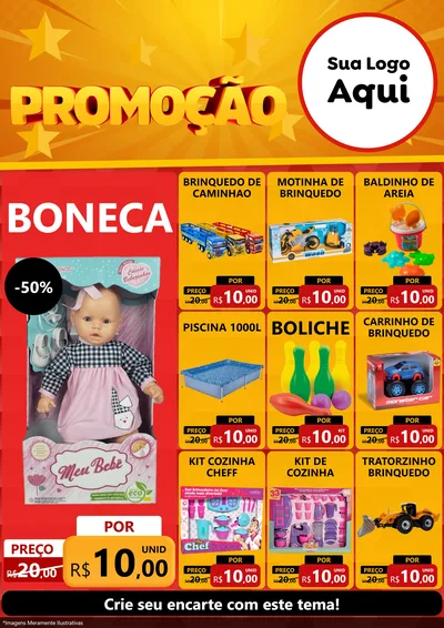 Modelo de Encarte para Encarte A4 Vertical com o tema Promoção para Brinquedos