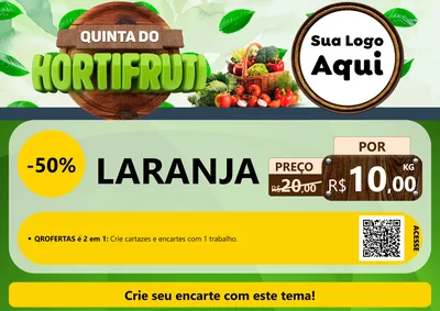 Modelo de Cartaz para Cartaz A4 Horizontal com o tema Quinta do Hortifruti para Hortifrúti
