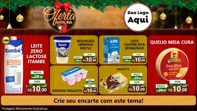 Modelo de TV para TV Horizontal com o tema Ofertas Natalina para Frios e Laticínios