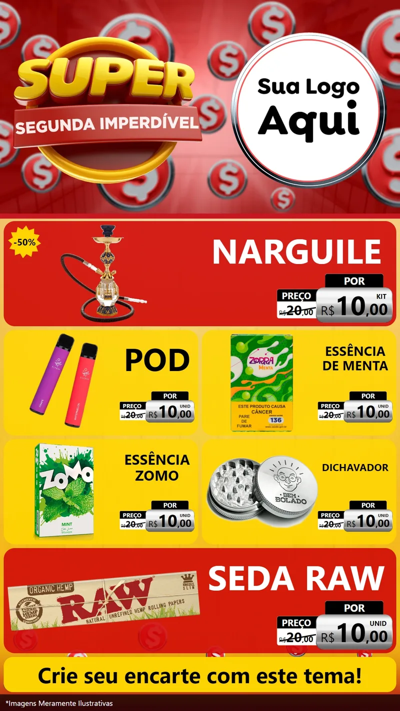 Modelo de TV para TV Vertical com o tema Super Segunda Imperdível para Tabacaria