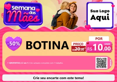 Modelo de Cartaz para Cartaz A4 Horizontal com o tema Semana das Mães para Agropecuária