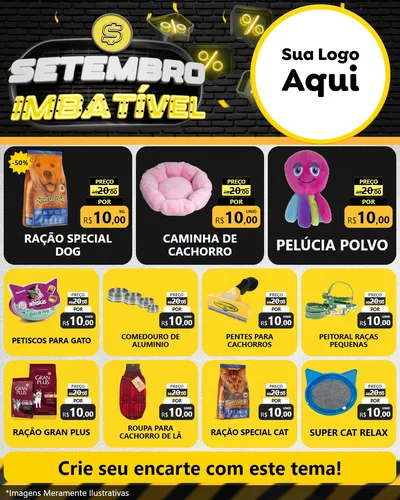 Modelo de Rede Social para Feed Instagram com o tema Setembro Imbatível para Pet Shop
