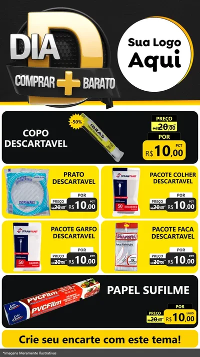 Modelo de TV para TV Vertical com o tema Dia D Mais Economia para Embalagens