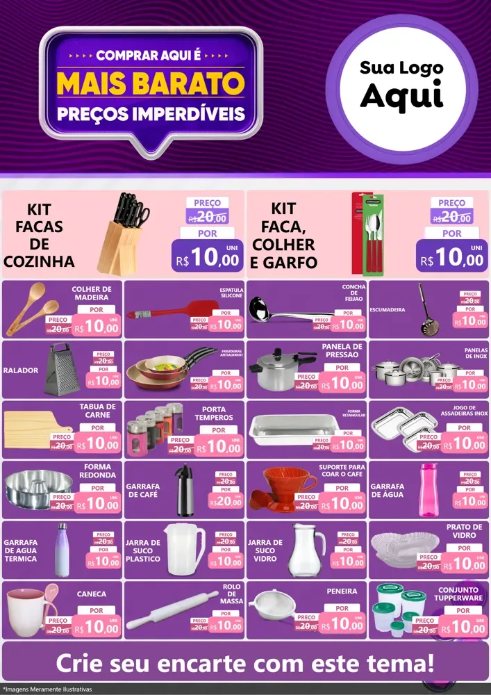 Modelo de Encarte para Encarte A4 Vertical com o tema Mais Barato para Utilidades Domésticas