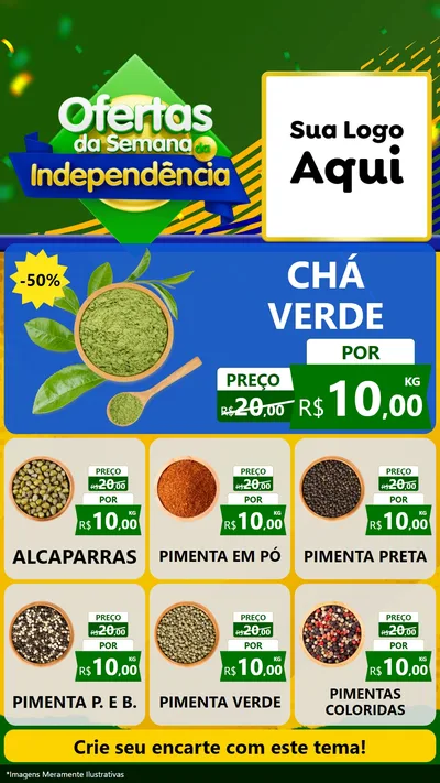 Modelo de Rede Social para Stories com o tema Ofertas da Semana da Independência para Produtos Naturais