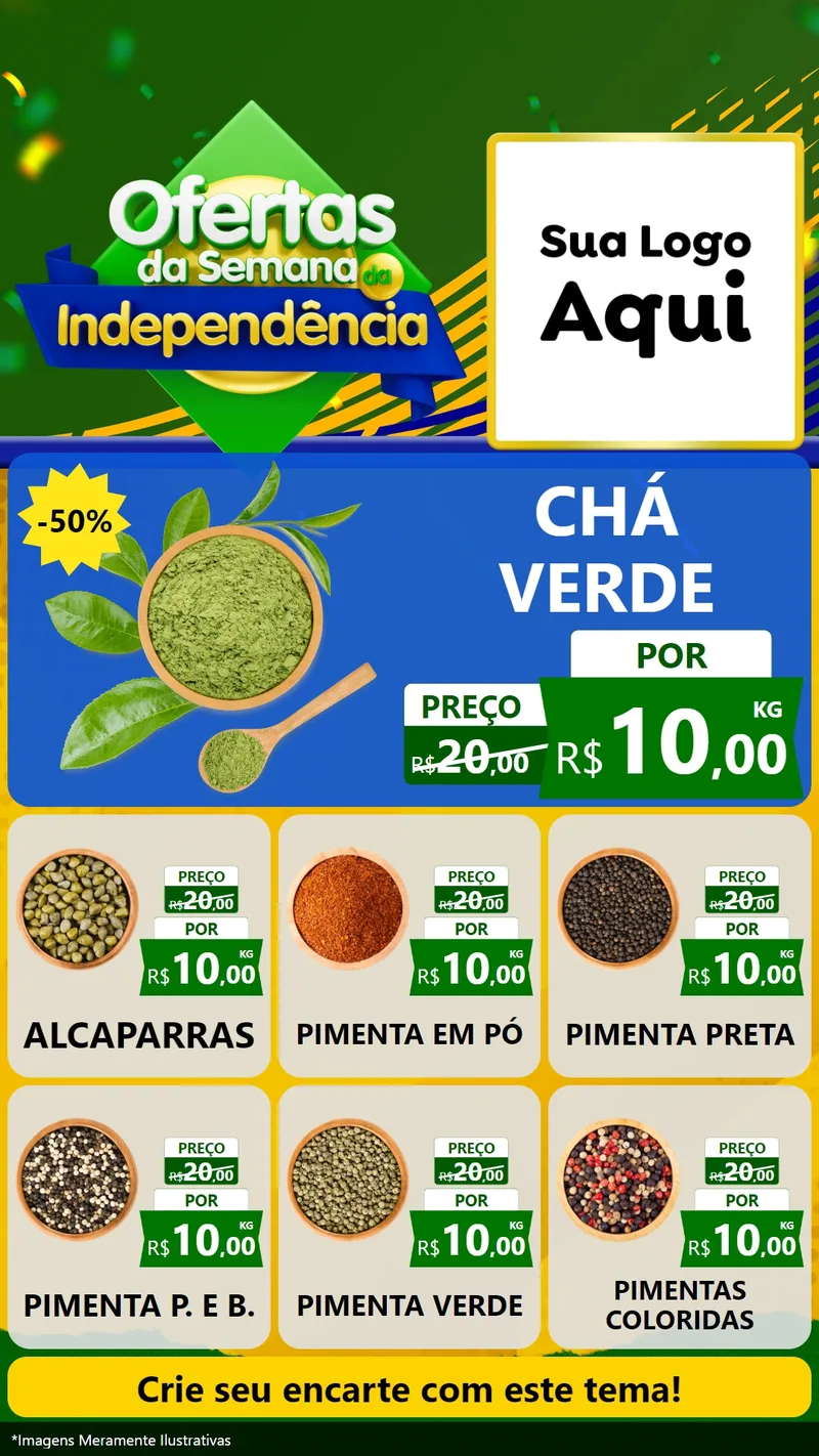 Modelo de Rede Social para Stories com o tema Ofertas da Semana da Independência para Produtos Naturais