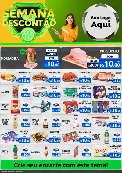 Modelo de Encarte para Encarte A4 Vertical com o tema Semana de Descontão - Copa para Frios e Laticínios