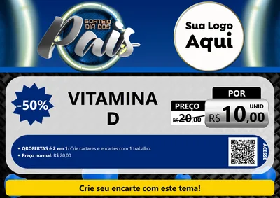 Modelo de Cartaz para Cartaz A4 Horizontal com o tema Sorteio Dia Dos Pais para Farmácia