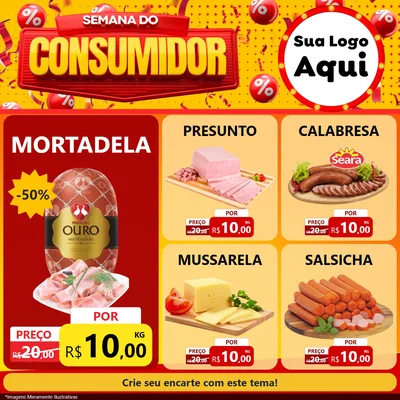 Modelo de Rede Social para Feed Facebook com o tema Semana do Consumidor para Frios e Laticínios