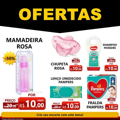 Modelo de Rede Social para Feed Facebook com o tema Ofertas Preto e Vermelho Cartaz para Bebês