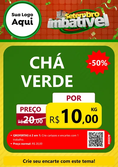 Modelo de Cartaz para Cartaz A4 Vertical com o tema Setembro Imbatível para Produtos Naturais