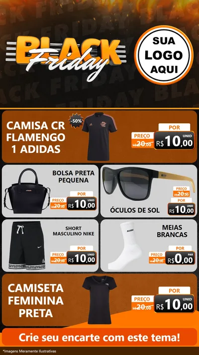 Modelo de TV para TV Vertical com o tema Black Friday para Roupas e acessórios