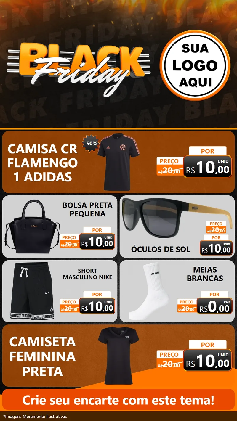 Modelo de TV para TV Vertical com o tema Black Friday para Roupas e acessórios