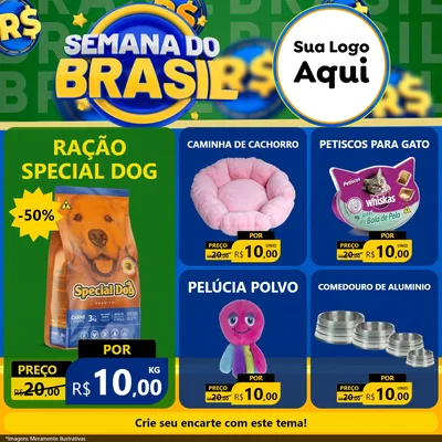 Modelo de Rede Social para Feed Facebook com o tema Semana Do Brasil para Pet Shop