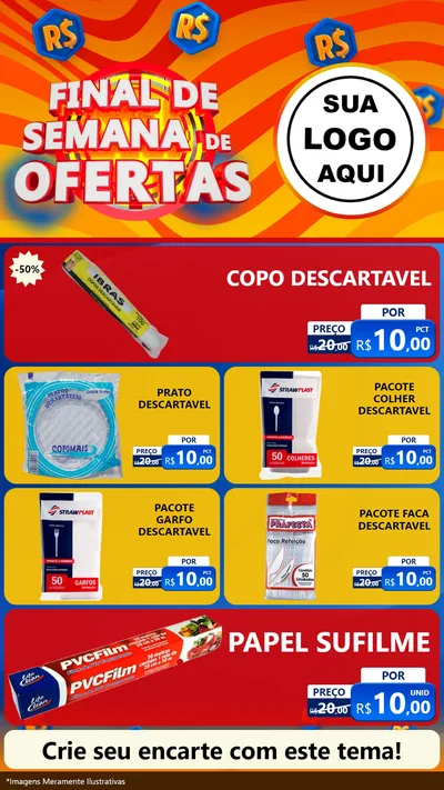 Modelo de TV para TV Vertical com o tema Final de Semana de Ofertas para Embalagens