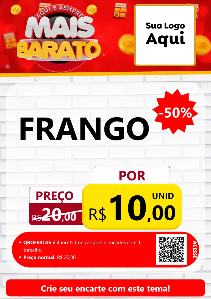 Modelo de Cartaz para Cartaz A4 Vertical com o tema Mais Barato para Assados