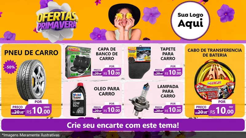 Modelo de TV para TV Horizontal com o tema Ofertas Da Primavera para Auto peças