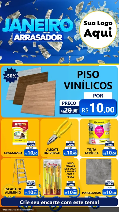 Modelo de Rede Social para Stories com o tema Janeiro Arrasador para Material para Construção