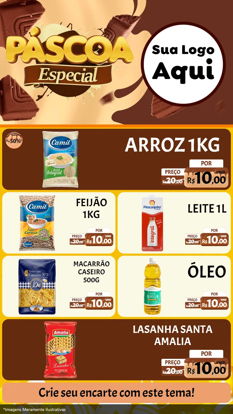 Modelo de TV para TV Vertical com o tema Páscoa Especial para Supermercado