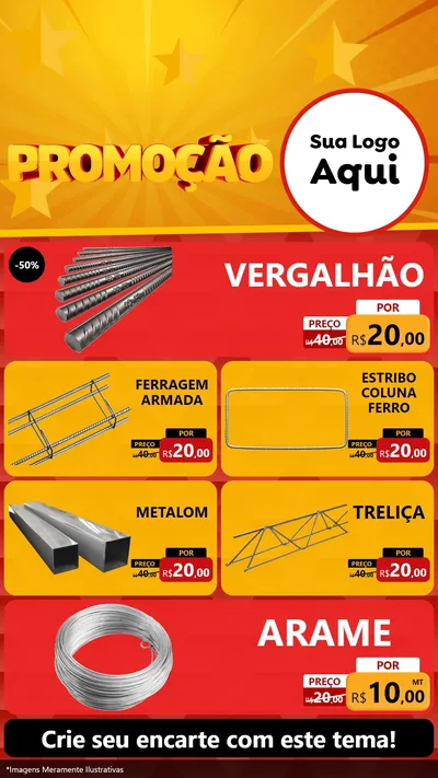Modelo de TV para TV Vertical com o tema Promoção para Ferragens